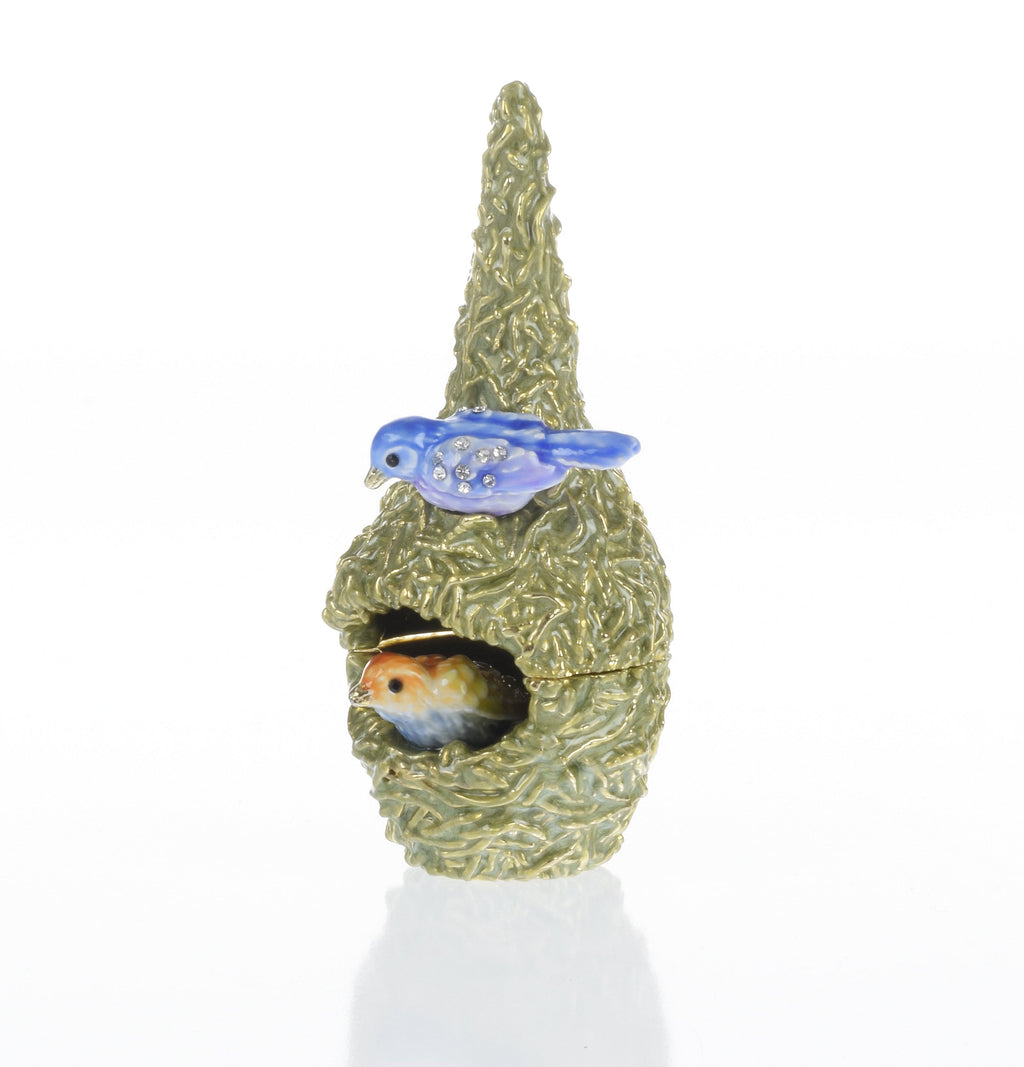 Two love Birds in a nest  Trinket Box-0