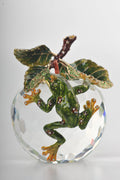 Crystal Apple with a Green Frog on it-0