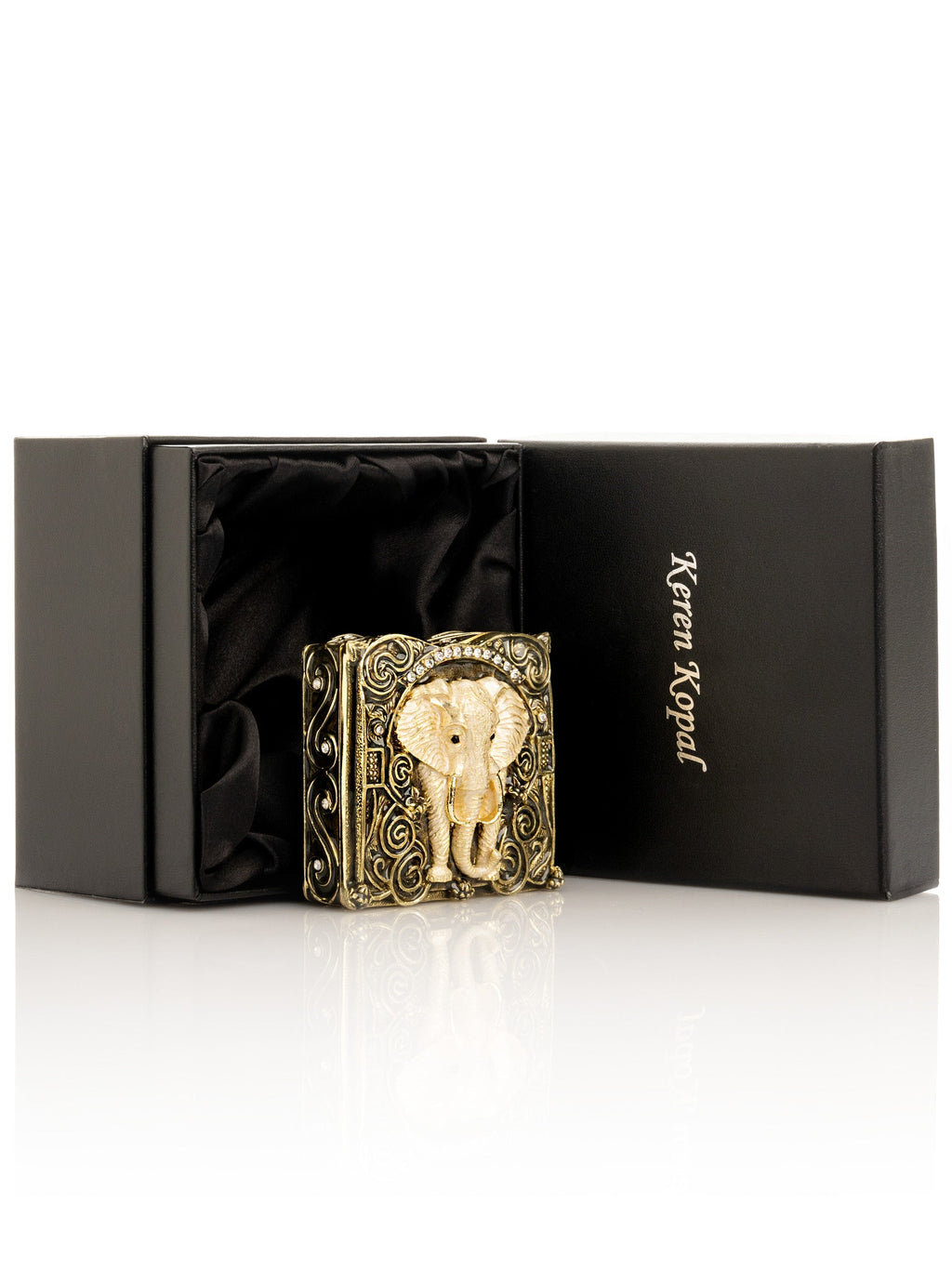 Brown and Gold trinket Box Elephant-2