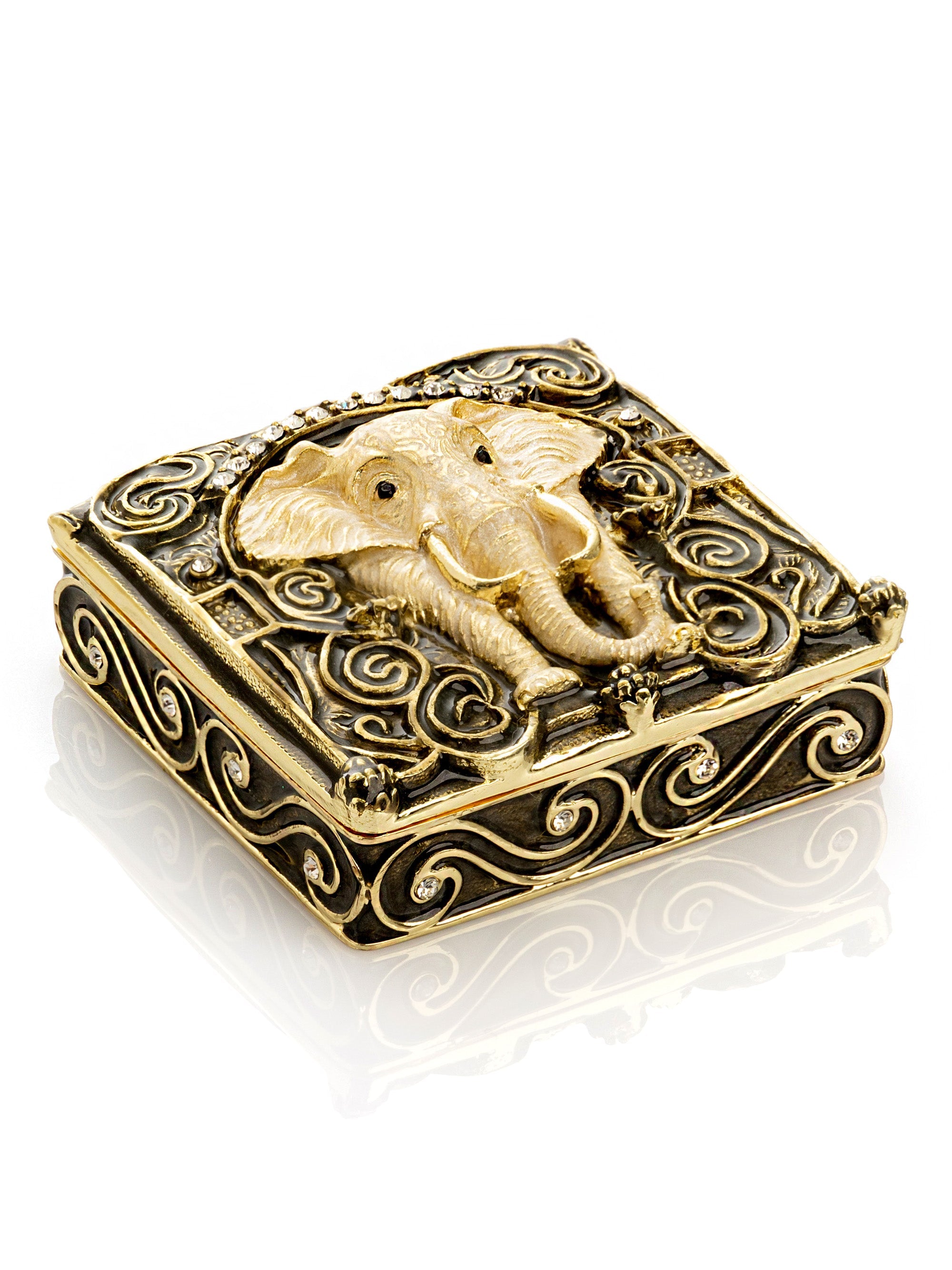 Brown and Gold trinket Box Elephant-3