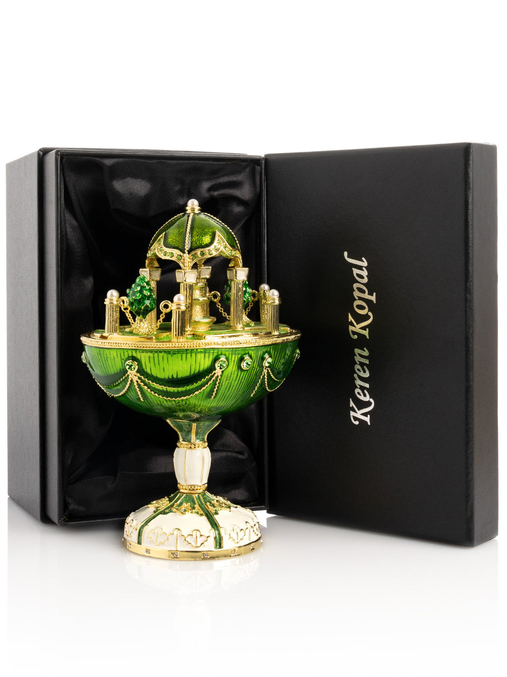 Garden Pavilion Design Cupola Fountain Green Egg Limited Edition of 250 Trinket Box-2