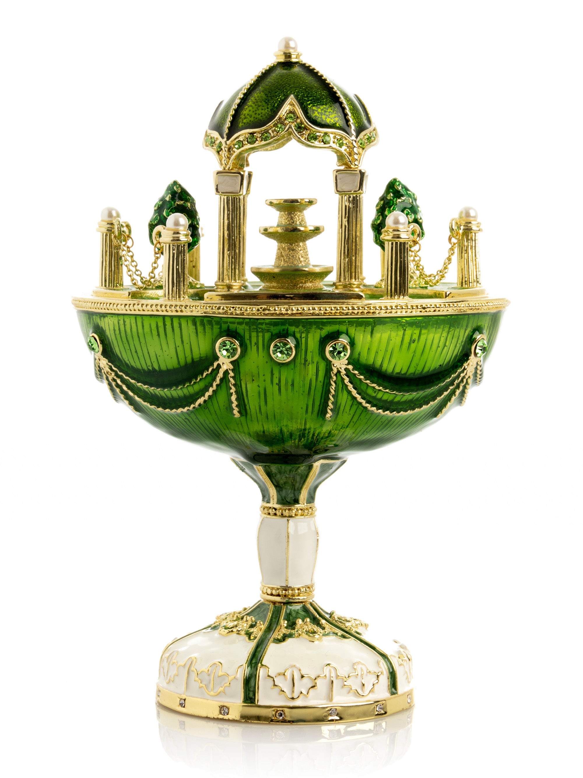 Garden Pavilion Design Cupola Fountain Green Egg Limited Edition of 250 Trinket Box-0
