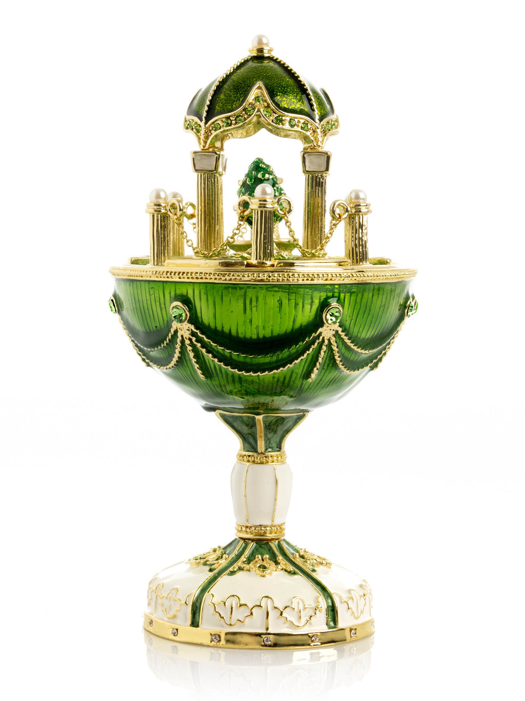 Garden Pavilion Design Cupola Fountain Green Egg Limited Edition of 250 Trinket Box-4