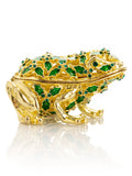 Gold & Green Frog Trinket Box-0