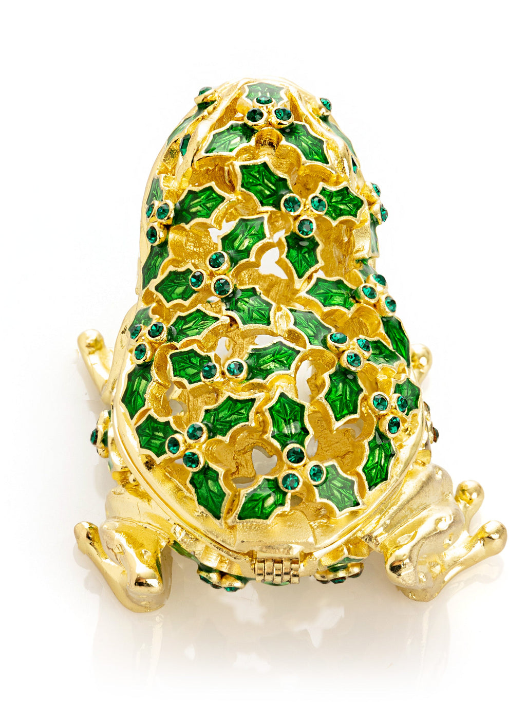 Gold & Green Frog Trinket Box-4