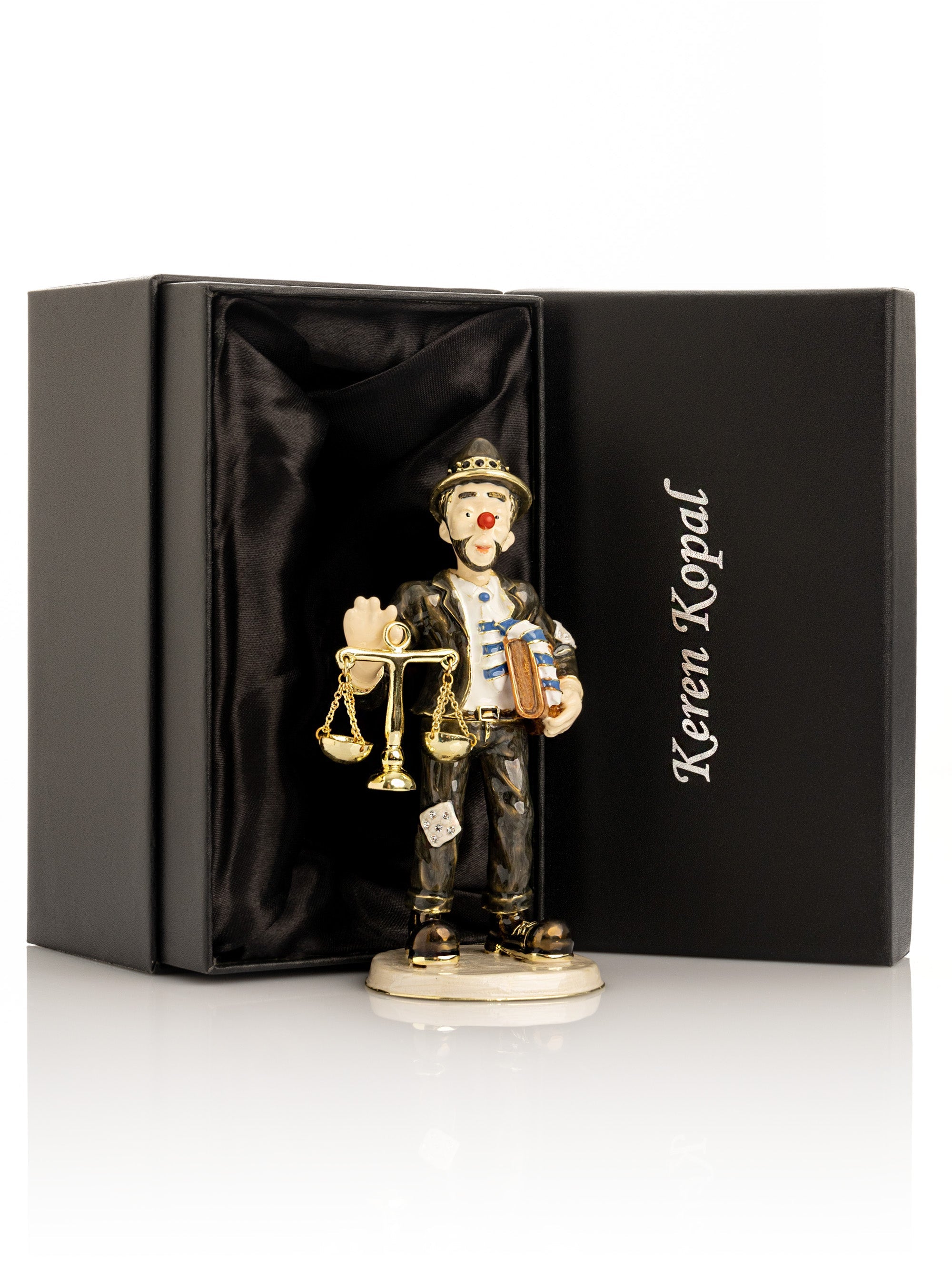 Clown Lawyer Trinket Box with Book & Scales of Justice-2