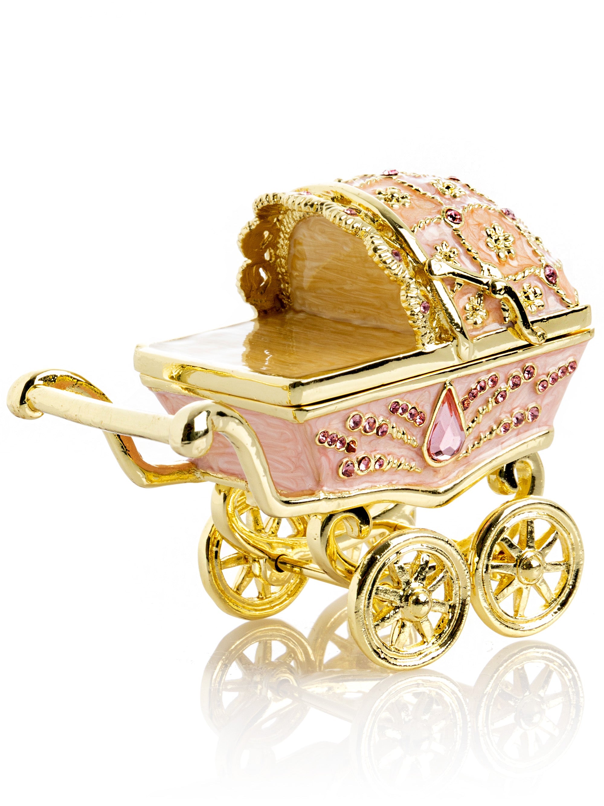 Pink Baby Carriage Trinket Box-4