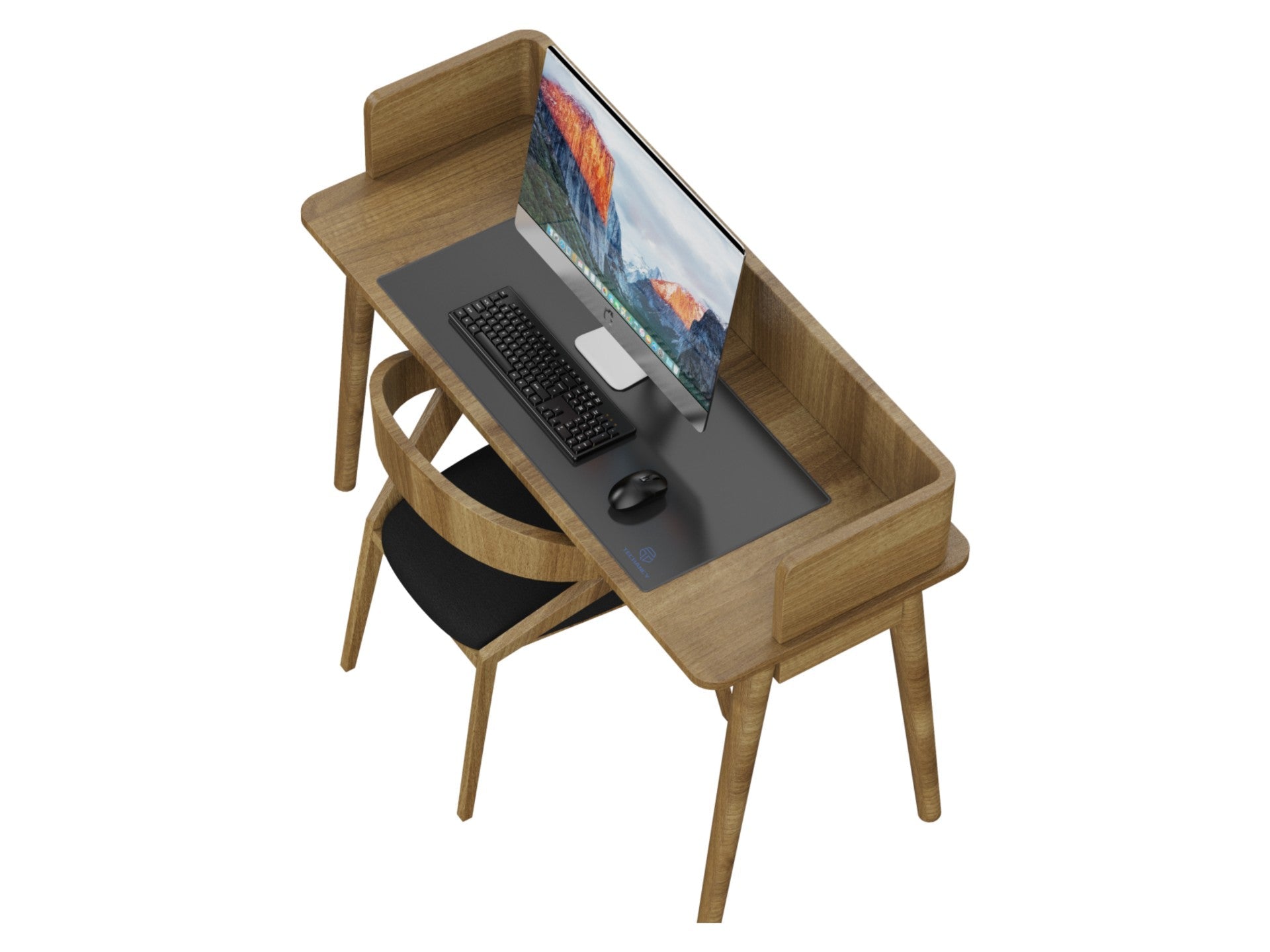 Tapis de souris Techancy 40 x 90 cm, TW2772, caoutchouc antidérapant, adapté aux jeux PC, noir