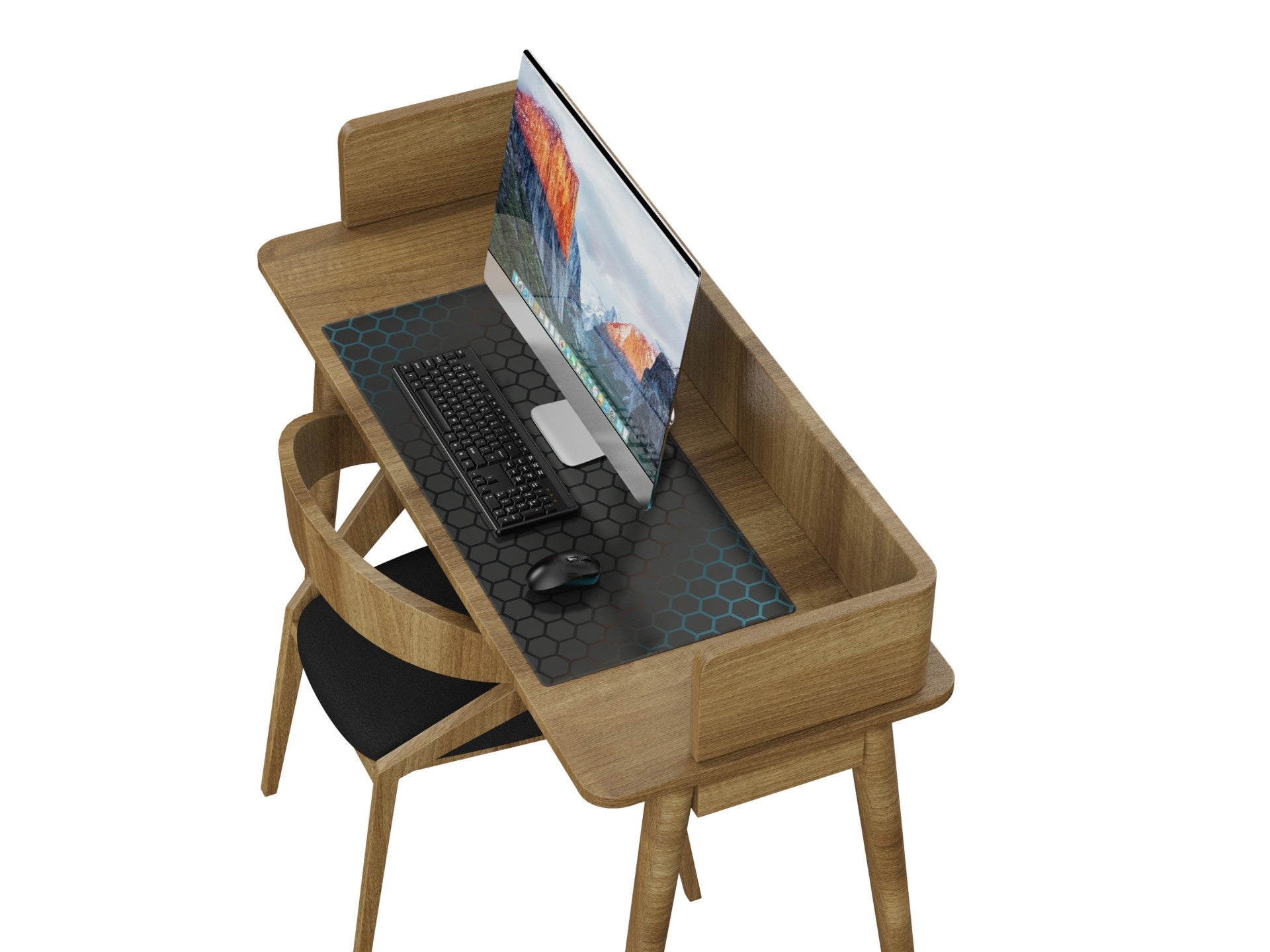 Tapis de souris Techancy 40 x 90 cm, TW2775, caoutchouc antidérapant, adapté aux jeux PC, noir