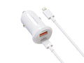 Techancy Carregador de Carro TC6428 30W USB-A+USB-C com cabo 1m USB-C para Lightning PD3.0 QC3.0 12-24V-0