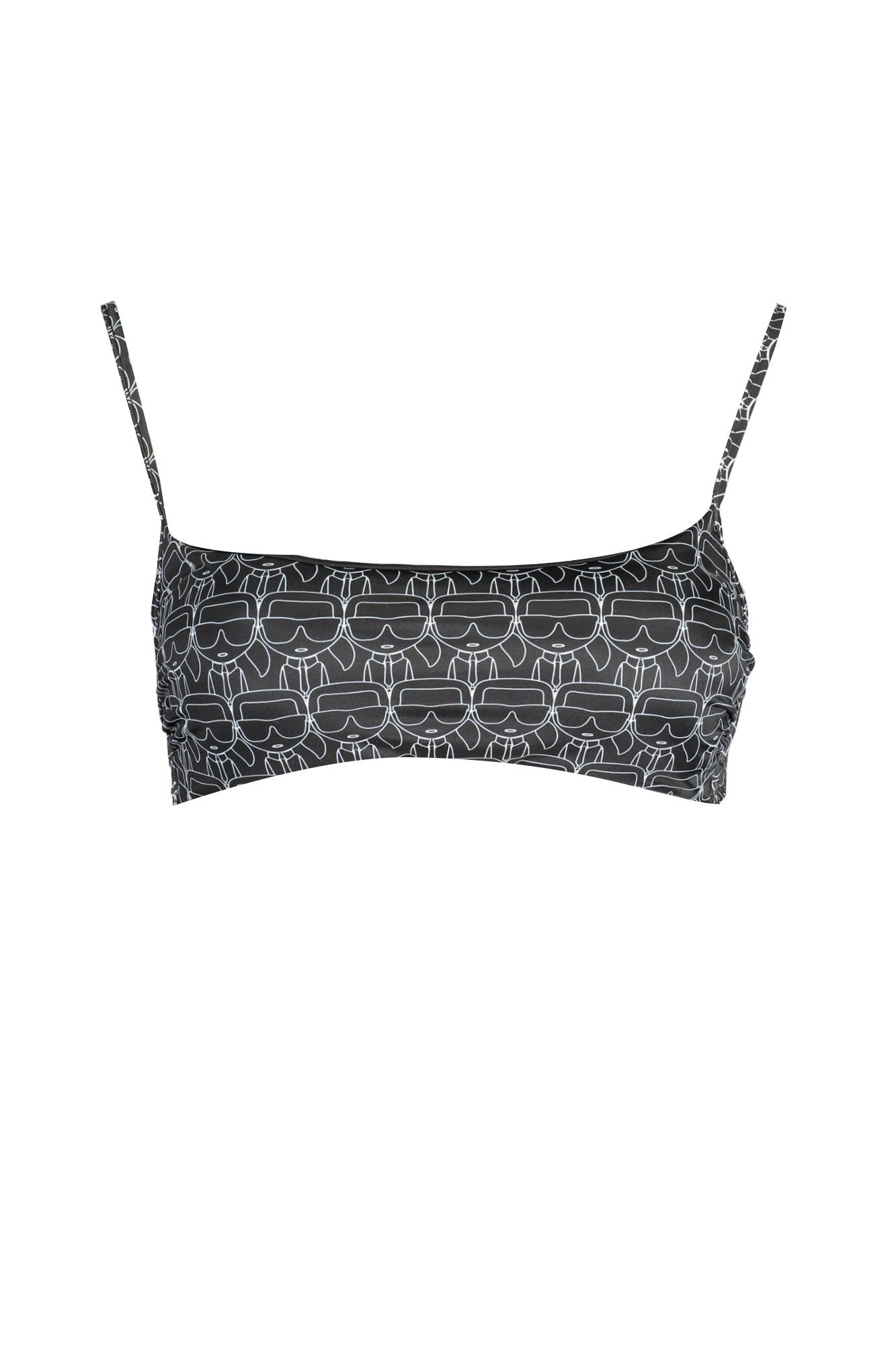 KARL LAGERFELD BEACHWEAR TOP WOMEN'S COSTUME BLACK-0