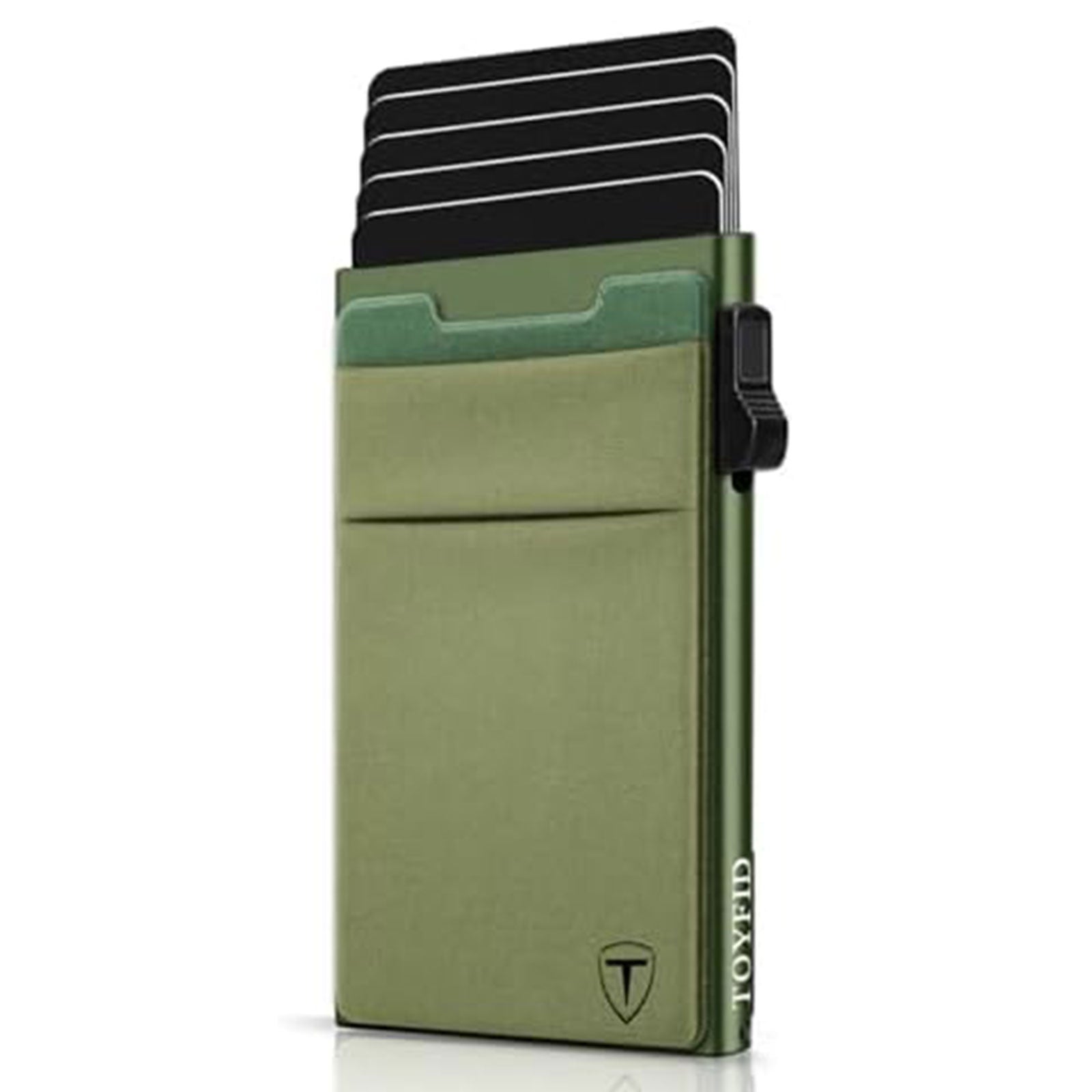 Slim RFID Blocking Wallets,Pop Up Minimalist Card Holder for Men & Women Metal Thin Front Pocket Wallet Credit Card Holder with Elastic Coin Pocket-5